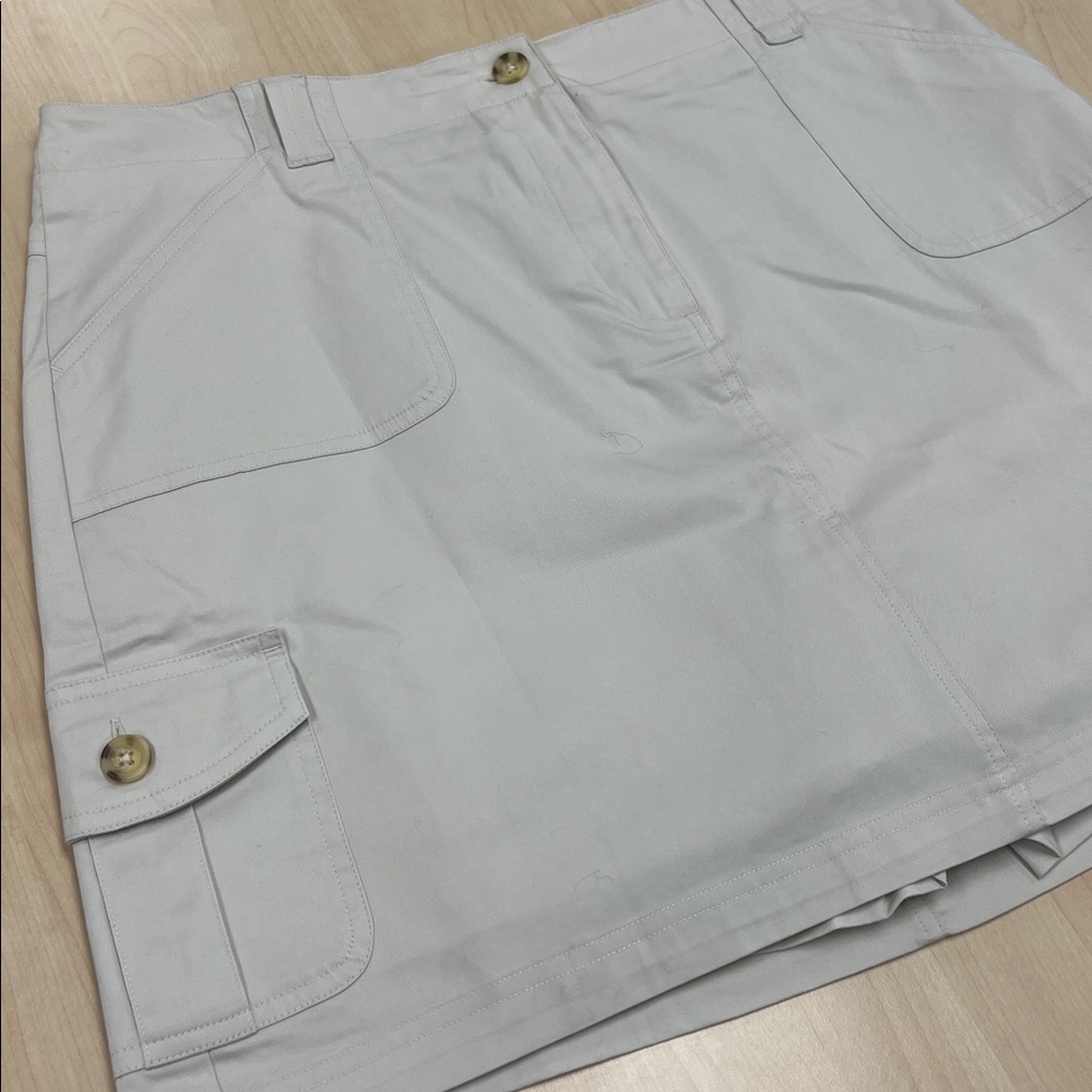 Chaus Sport Vintage Y2K Beige Cargo Mini Skort Utility Gorpcore 90s Grunge 14 - Picture 1 of 10